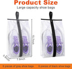 12 Pcs Shoe Bags for Travel, Waterproof Travel Shoe Bag with Zipper & Handle Portable Shoe Storage Bag Portable Boots Organizer for Men Women