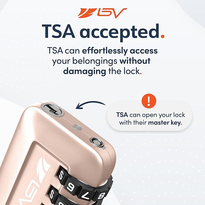 TSA Accepted Luggage Travel Lock, Set-Your-Own Combination Lock for School Gym Locker, Luggage Suitcase Baggage Locks, Filing Cabinets, Toolbox, Case (Titanium, 1 Pack)