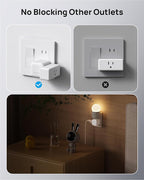 TROND 2 Prong to 3 Prong Outlet Adapter with 360 Rotating Plug, 3 Way Plug Splitter, Travel Power Splitter for US to Japan, Turn the Horizontal to Vertical Non-grounded Outlet in Old House