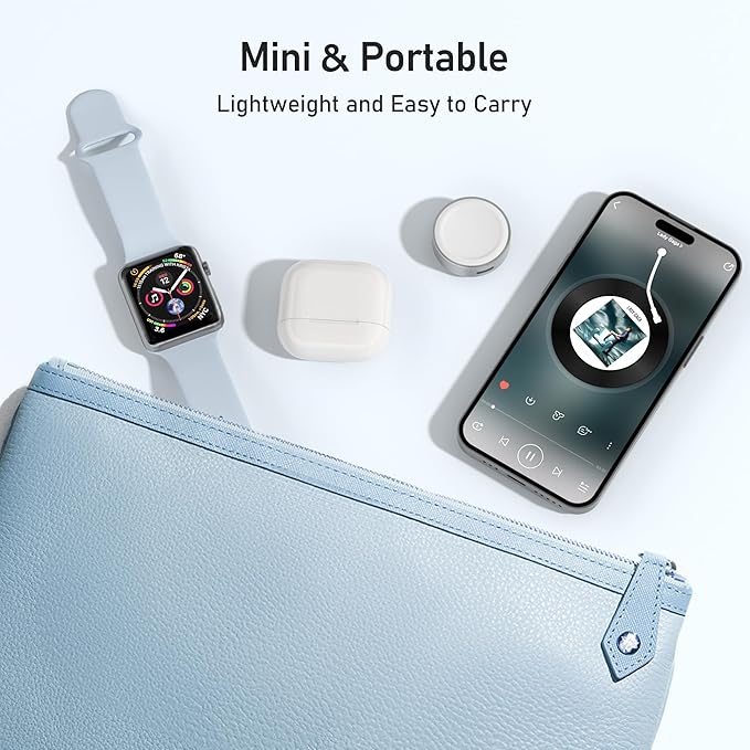 Elebase Apple Watch 11 Charger,5W USB C Magnetic Charging Adapter for iWatch USBC & iPhone Power Port,Portable Type C Wireless Watch Charger Dock for iWatch Series 10 9 8 7 6 Ultra SE 3 2,42/46/44mm