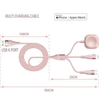 Apple Watch Charger Multi Charging Cable 6FT, Nylon Braided USB AM Port to Lightning Type C USB C Cord iWatch Magnetic Wireless 3 in 1 Charging Wire for iPhone Android Phone and iWatch