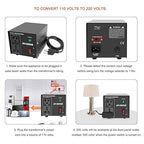 Yinleader Step Up & Step Down Voltage Transformer Power Converter with US Power Cord,Convert 110V to 220V OR 220V to 110V w/US Power Cord,Circuit Breaker Protection use in Your Countries (500W)