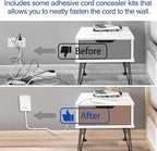 6ft Ultra Flat Plug Extension Cord Power Strip with Outlet Concealer - HITRENDS 3 AC Outlets & 3 USB Ports, 1650W Slim Desk & Wall Extender for Tight Spaces, Hide Messy Cords, White