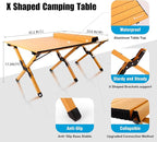 rollingsurfer Folding Camping Table, Lightweight Roll-Up Table Aluminum Low Portable Picnic Table with Carrying Bag for Outdoor, Beach, Picnic, Backyards, BBQ and Party, 45.2''D x 23.6''W x 17.3''H