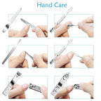 Teamkio 18pcs Manicure Set Pedicure Nail Clippers Set Travel Hygiene Kit Stainless Steel Professional Cutter Care Set Scissor Tweezers Knife Ear Pick Tools Grooming Kits with Leather Case