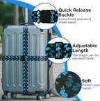 2 Pack Luggage Straps for Suitcases, Adjustable Travel Belt with Double Lock and Quick Release Buckle, Heavy Duty Nylon Bag Packing Strap, Unique Identifiers Travel Accessories-Blue Butterfly