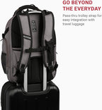 SwissGear Travel Tech Elite Laptop Backpack – Fits Laptops up to 16” – ScanSmart TSA-Friendly Backpack with USB Port, Shoe Compartment & Organizer Pockets – Grey Ballistic