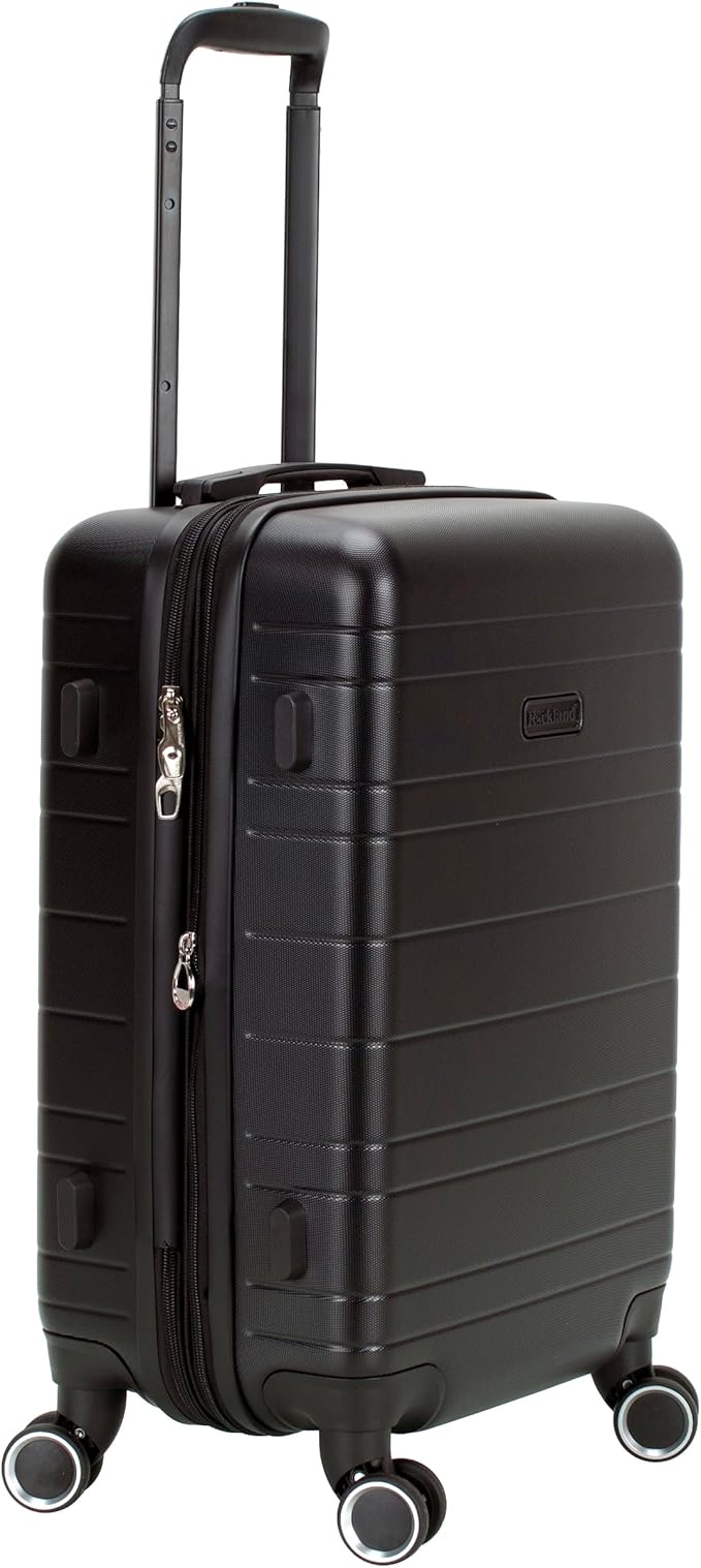 Rockland Palm Beach Hardside 2 Piece ABS Luggage Set, (20"/27"), Black