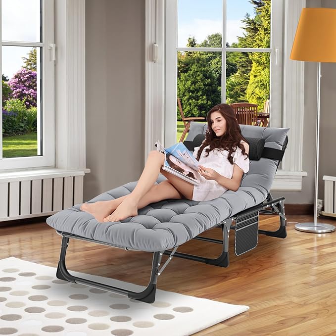 ABORON Camping Cot for Adult 28" Extra Wide, Heavy-Duty 1200D Oxford Cot for Sleeping, Portable Folding Camp Bed with Mat & Carry Bag