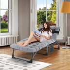 ABORON Camping Cot for Adult 28" Extra Wide, Heavy-Duty 1200D Oxford Cot for Sleeping, Portable Folding Camp Bed with Mat & Carry Bag