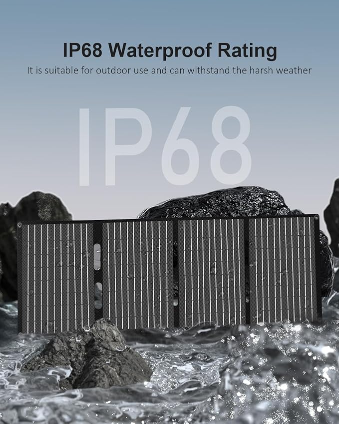 ELECAENTA 40W Solar Panel, USB C, USB A and DC 18V Output, IP68 Waterproof, Foldable Portable ETFE Solar Charger Compatible with iPhone, Samsung, Camping, Hiking, and Outdoor Power Station