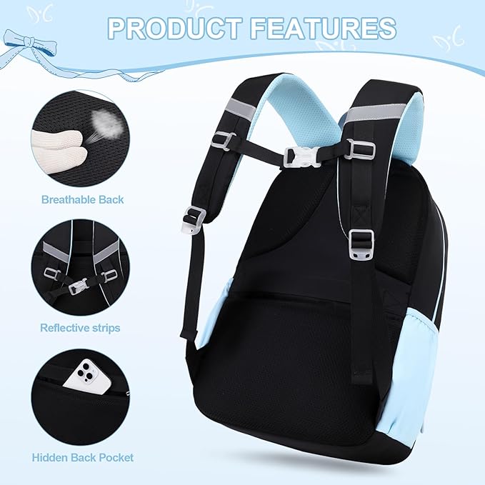 DIGOBAY Backpack for Girls, 3PCS Girls Backpack for School with Lunch Bag Pencil Case, Cute Kids Teens Bookbag for Kindergarten Elementary Preschool Middle School