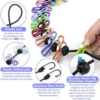 Travel Clothesline: 11.8Ft Portable Clothes Line with 24 Clothes Clips Corde a Linge Voyage Camper Essentials for Travel/Courtyard/Balcony/Hotel Rooms or Bathroom