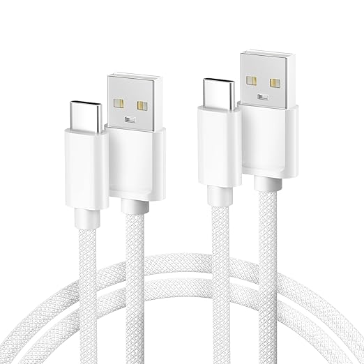 Basesailor for iPhone 17 16 Pro Max Charger Cord,USB to USB C Cable,Type C Charging Power Cord for Apple 17e 15 iPad 10 Air 4 5,Samsung Galaxy S26 S25 S24 S23,White,2Pack 3.3FT(1M)