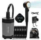 Ann Katy Portable Camping Shower Outdoor Camp Shower Pump,Upgrade Rechargeable Electric Shower Pump with Intelligent Digital Display Multiple Spray Modes for Camping, Hiking, Traveling,RV