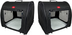 One for Pets Portable 2-in-1 Double Pet Kennel/Shelter, Fabric, Black 20"x20"x39" - Car Seat-Belt Fixture Included