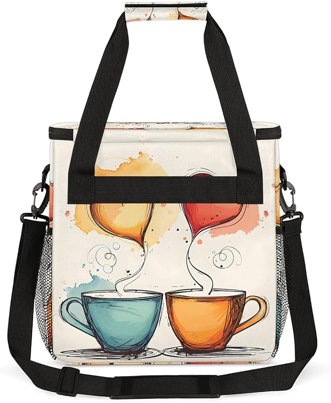 Coffee Maker Travel Bag Compatible with Keurig K-Mini, K-Mini Plus or Other Accessories, Portable Coffee Maker Case with Shoulder Strap for Travel(Bag Only)