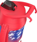 Under Armour Insulated Water Bottle with Handle & Fence Hook, Half Gallon Sports Water Jug, Leak-Resistant & BPA-Free for Baseball, Football & Gym - Red Americana, 64oz
