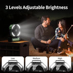 Socool Camping Fan with Light, 20000mAh Rechargeable Battery Fan with Remote, 112Hrs & 8 Speeds, Digital Display, Timer, Auto Oscillation, 270° Pivot & Hook for Outdoor Tent, Hurricane, Power Outage