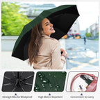 Yoobure Windproof Travel Umbrella - Automatic Umbrellas for Rain, Compact Folding Umbrella with UV Protection, Lightweight Portable Design for Backpack/Walking/Car, Sun & Storm Ready