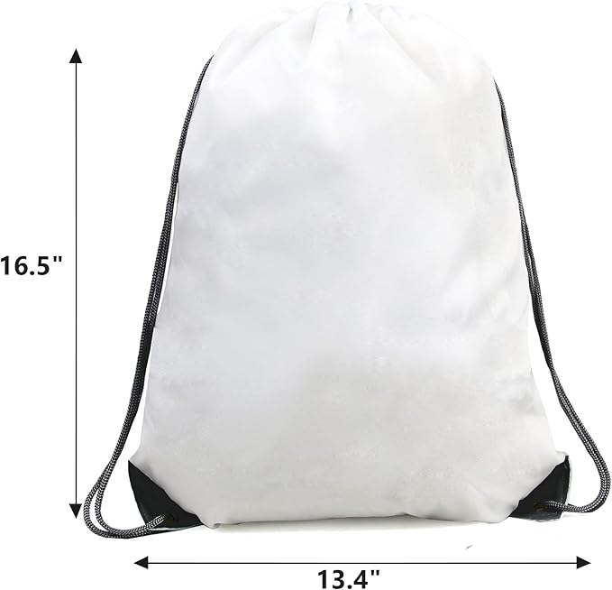 BeeGreen Drawstring Bags Backpacks Bulk, 20 Pieces White Gym Cinch Bags, String Backpack for Sports Sack, Personlized Sackpacks DIY Heat Vinyl