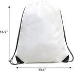 BeeGreen Drawstring Bags Backpacks Bulk, 20 Pieces White Gym Cinch Bags, String Backpack for Sports Sack, Personlized Sackpacks DIY Heat Vinyl