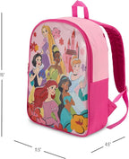 Disney Princess Backpack for Kids - Cute & Durable Kids Backpack for Girls with Padded Straps & Zip Compartment - Ideal Toddler Bookbag for School & Travel - 15”
