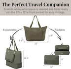 Baggallini Carryall Expandable Lightweight Travel Tote 22" Packable Folding Compact Nylon Washable Weekender w/Luggage Sleeve