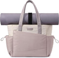 LOVEVOOK Gym Tote Bag for Women, Puffy Yoga Mat Bag with Large Cup Holder & Wet Pocket, Work Nurse Bag for Travel Workout