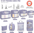 Veken 10 Set Packing Cubes for Travel Essential, Suitcase Organizer Bags in 4 Sizes, Carry-On Luggage Accessories with Large Laundry & Hanging Toiletry Bag, Must-Have for Airplane, Road Trip & Camping