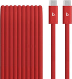 Beats 240W USB-C to USB-C Braided Cable, Fast Charging, Durable/Tangle Free, Compatible with Apple and Android Devices (3 m/10 ft) – Rapid Red