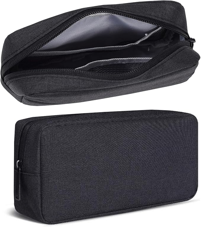 CAAORDKSO Travel Cable Organizer Pouch Electronic Accessories Carry Case Water Resistant Accessories Organizer Pouch Bag for Cable, Cord, Charger, Phone, Power Bank, Earphone (Big-Black)
