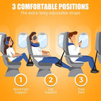 2 Pack Airplane Foot Hammock Travel Footrest - Long Flight Must Haves - Foot Rest for Air Travel,Essentials for Travel & Home (Blue)