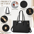 Laptop Bag for Women with Insulated Lunch Compartment 15.6 Inch Pu Leather Work Tote Computer Briefcase Bag for Office