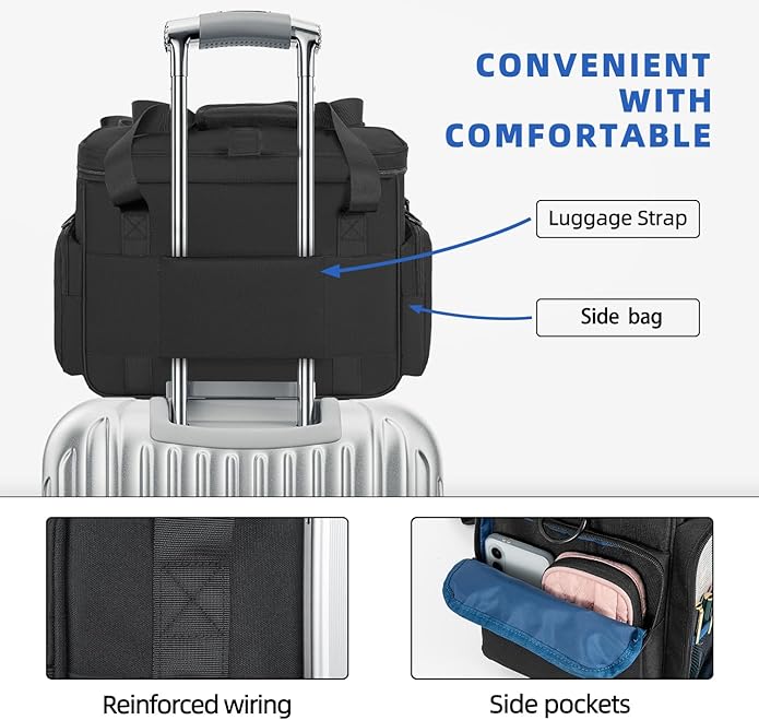 GMAK Teacher Briefcase, Teacher Tote Bags with 15.6 Inch Laptop Compartment, Scrapbook Tote Craft Organizer with Pockets