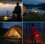 Solar Camping Lantern Rechargeable, 5200mAh Camping Lights 3000LM Camping Lights up to 144 Hours 5 Light Modes, IPX5 Waterproof Lanterns for Power Outages Portable Power Supply