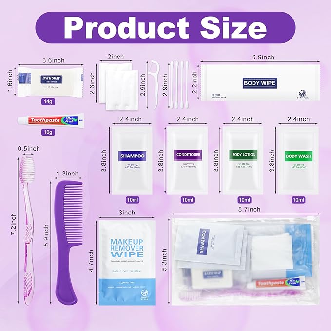 5 Kits Travel Toiletry Kit Bulk, Personal Hygiene Kit, Disposable Hygiene Kit Homeless Care Supplies Charity Kit For Home, Hotel, Camping, Travel