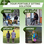 ALEVMOOM Upgraded XXL Collapsible Stool with Cushion 19.7",1000lbs Max Weight,Wider & Taller Pop Up Seat, Heavy Duty Portable Retractable Folding Chair or Travel Foot Rest for Camping & Outdoors