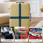 2 Pack Luggage Straps for Suitcases, Adjustable Travel Belt with Double Lock and Quick Release Buckle, Heavy Duty Nylon Bag Packing Strap, Unique Identifiers Travel Accessories-Blue Butterfly