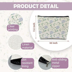 Blue Hydrangea Floral Makeup Bag - Aesthetic Toiletry Pouch for Women, Hydrangea Gifts