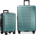 U.S. Traveler Boren Expandable Hardside Rugged Travel Luggage with 8 Spinner Wheels, Teal, 2-Piece Set