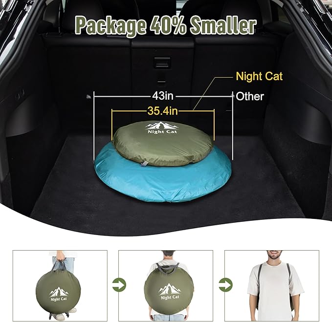 Night Cat Pop-up Camping Tent: 2 Person Tent Waterproof Instant Easy Setup Family Tent