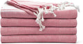 Cotton Turkish Beach Towel with Towels Oversized 36"x72" Pool Absorbent Extra Large Quick Dry Sand Travel Towel (Tomato Red, 4 Pack)
