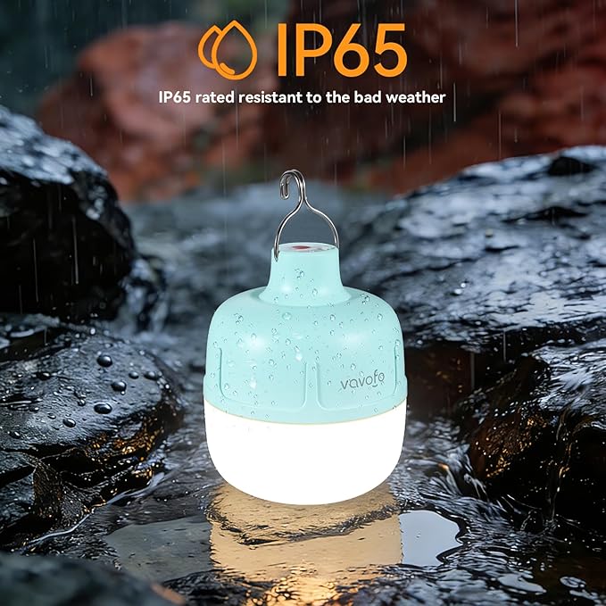 VAVOFO 20W LED Camping Lantern Rechargeable, 1200LM, 3000mAh Portable Tent Light , IP65 Waterproof Flashlight Lanterns for Outdoor ,Power Outages,Camping (Green)