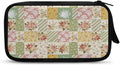 Floral Patchwork Electronic Organizer Portable Cable Organizer Bag Electronics Organizer Travel Case fits Phone Power Bank SD Card Tech Accessory Large Storage Bag