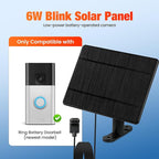 Solar Charger Only Compatible with Battery Doorbell (Type-C Port) Waterproof Continuously Solar Panel, Adjustable Panel