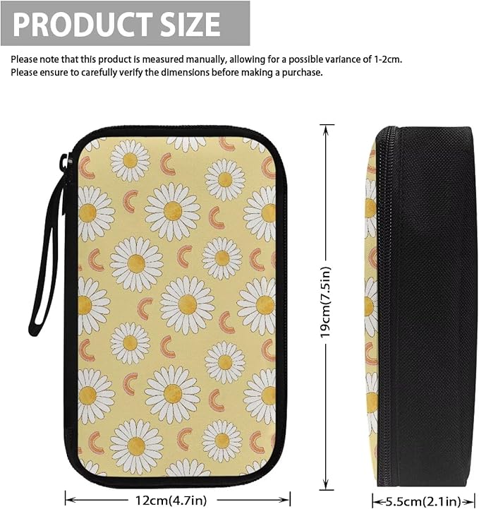 Daisies Travel Cord Organizer Case Tech Pouch Electronic Accessories Carry Case Storage Bag Travel Bag Cable Organizer for Charger Earphone Phone Cord Cable