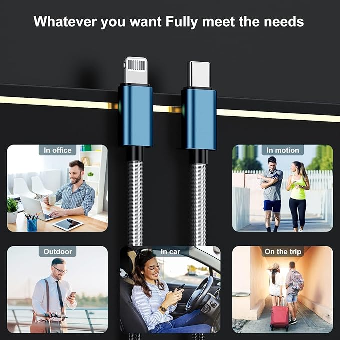 2Pack 10ft iPhone Fast Charger Cable, [Apple MFi Certified] Long USB C to Lightning Cable 10 Foot, High Fast 10 Feet Apple Charging Cord for Apple iPhone 14/14 Pro Max/13 Mini/12/11/XS/XR/8/7Plus,iPad