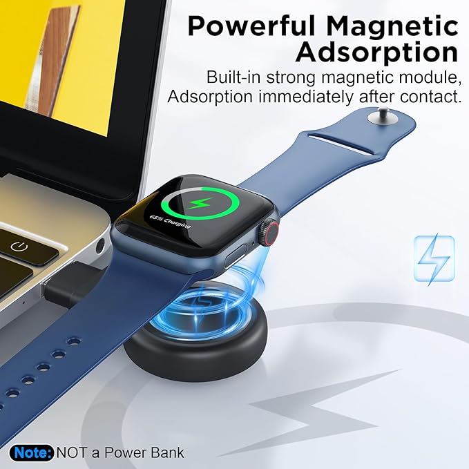 2025 Upgrade for Apple Watch Charger,Magnetic Portable iWatch Charger USB C&USB A Fast Wireless Charging Travel Battery Charger for iWatch Ultra2/Ultra/SE/SE2 Series 10/9/8/7/6/5/4/3/2/1
