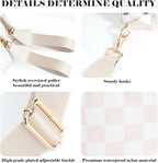 Black and White Checkered Crossbody Bag Bum Bag for Women,Spacious Checkered Purse Fanny Packs Belt Bag